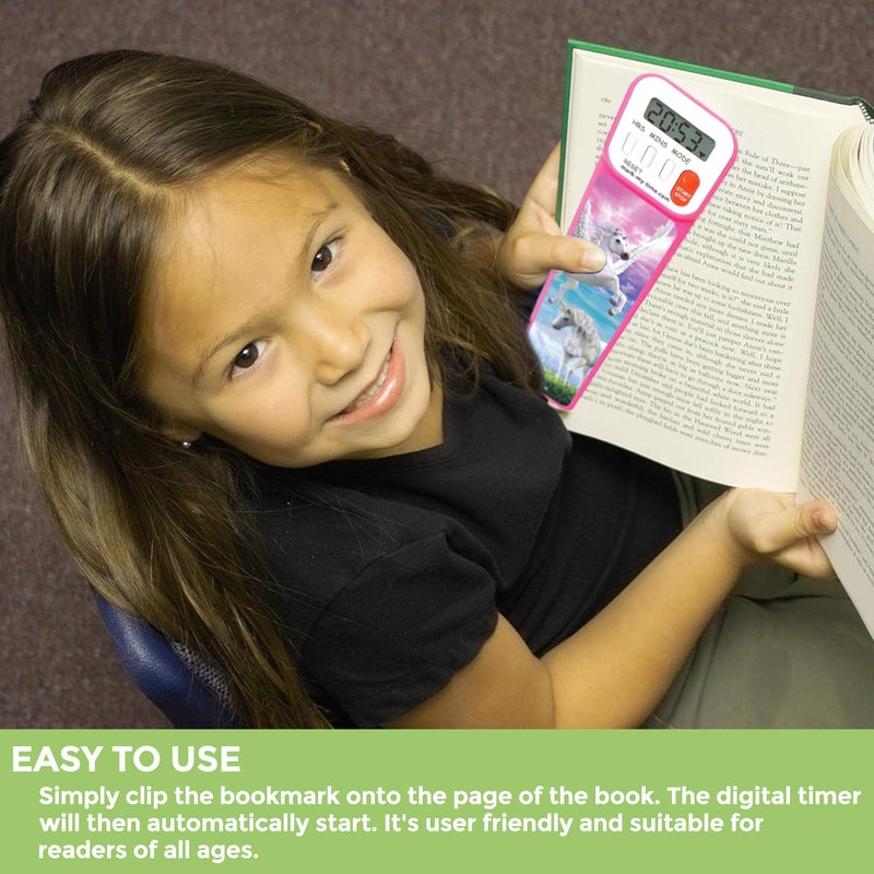 Mark-My-Time - Digital Bookmark - Mark My Time Reading Timer and Bookmark for Kids, Cool Bookmarks and Reading Incentives, Christmas Gift & Stocking Stuffer for Book Lovers - 3D Enchanted Horses - Image 3